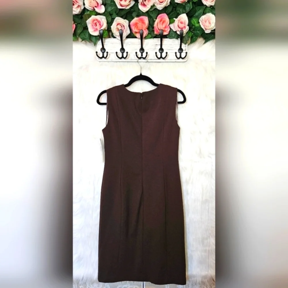 Jones New York Teak Ruched Stretch Sleeveless Dress - Picture 3 of 8